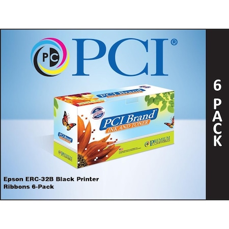Pci Pci Epson Erc-32B (Erc32B) 6-Pack Of Black Ribbons Compatible w/, PK6 ERC32BPC